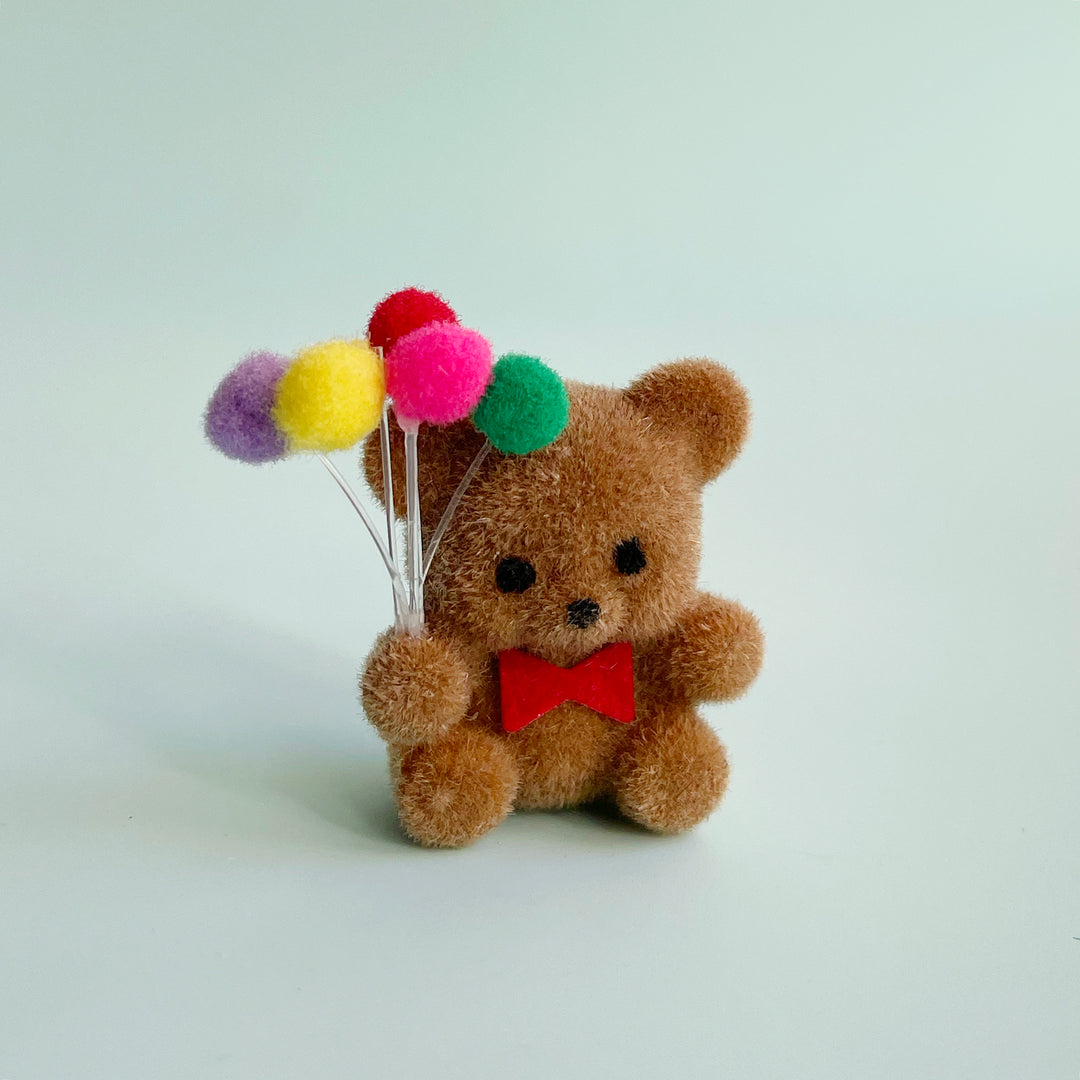 Tiny Flocked Teddy Bear