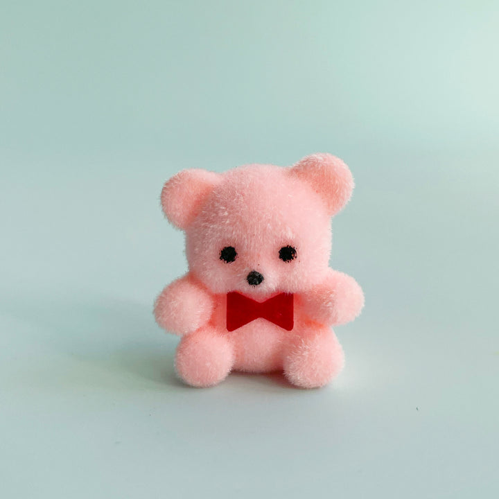 Tiny Flocked Teddy Bear