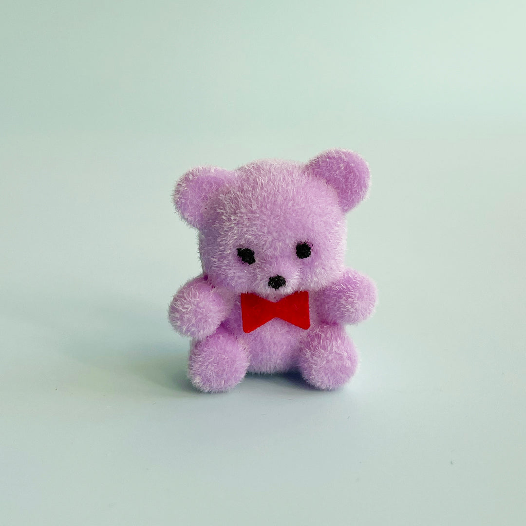 Tiny Flocked Teddy Bear