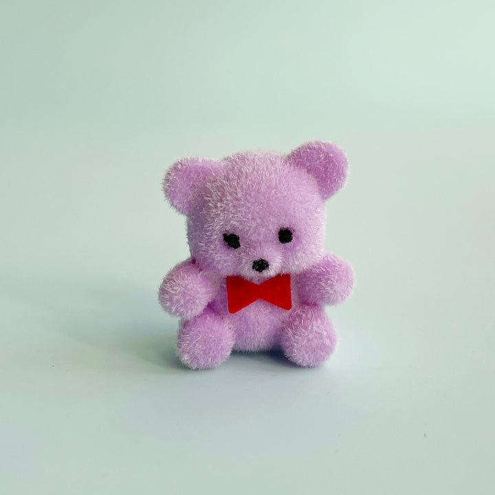 Tiny Flocked Teddy Bear