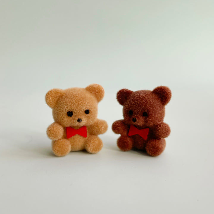 Tiny Flocked Teddy Bear
