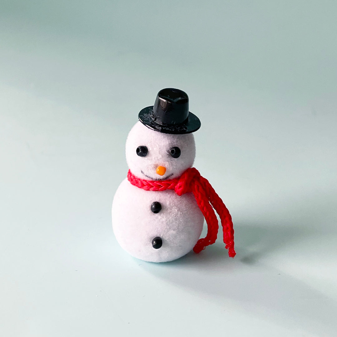 Tiny Flocked Snowman