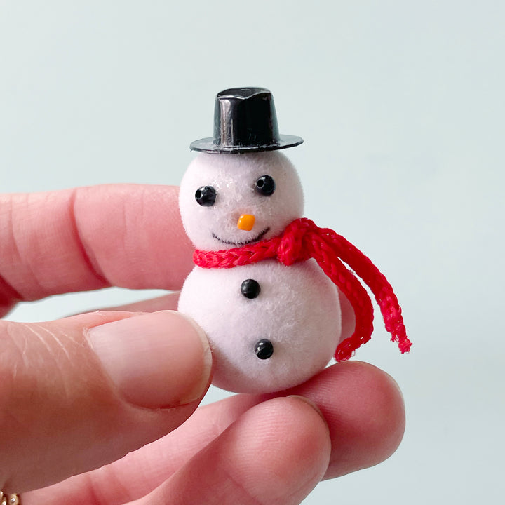 Tiny Flocked Snowman