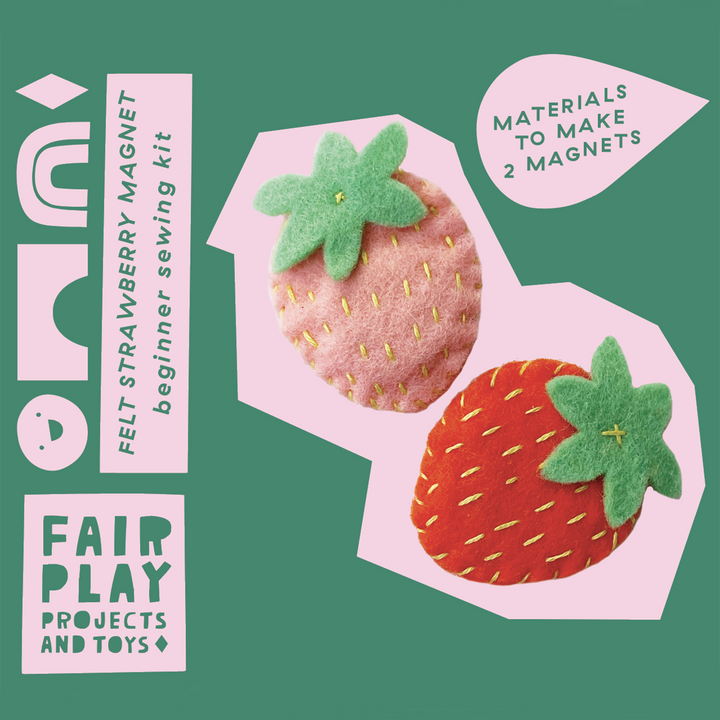 Felt Strawberry Magnet Sewing Kit