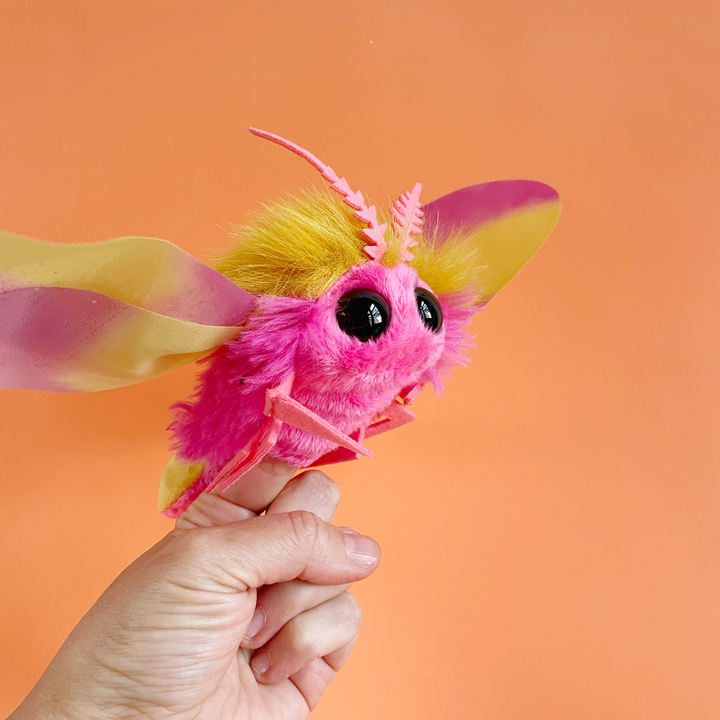 Rosy Maple Moth Finger Puppet