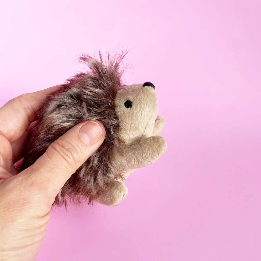 Fuzzy Hedgehog Finger Puppet