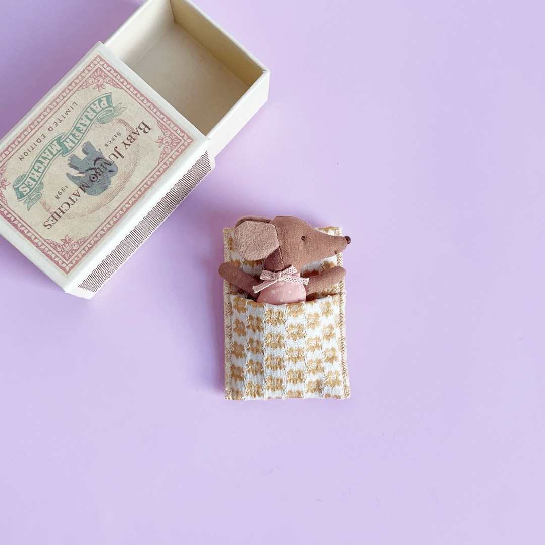 Sleepy Wakey Mouse in a Matchbox