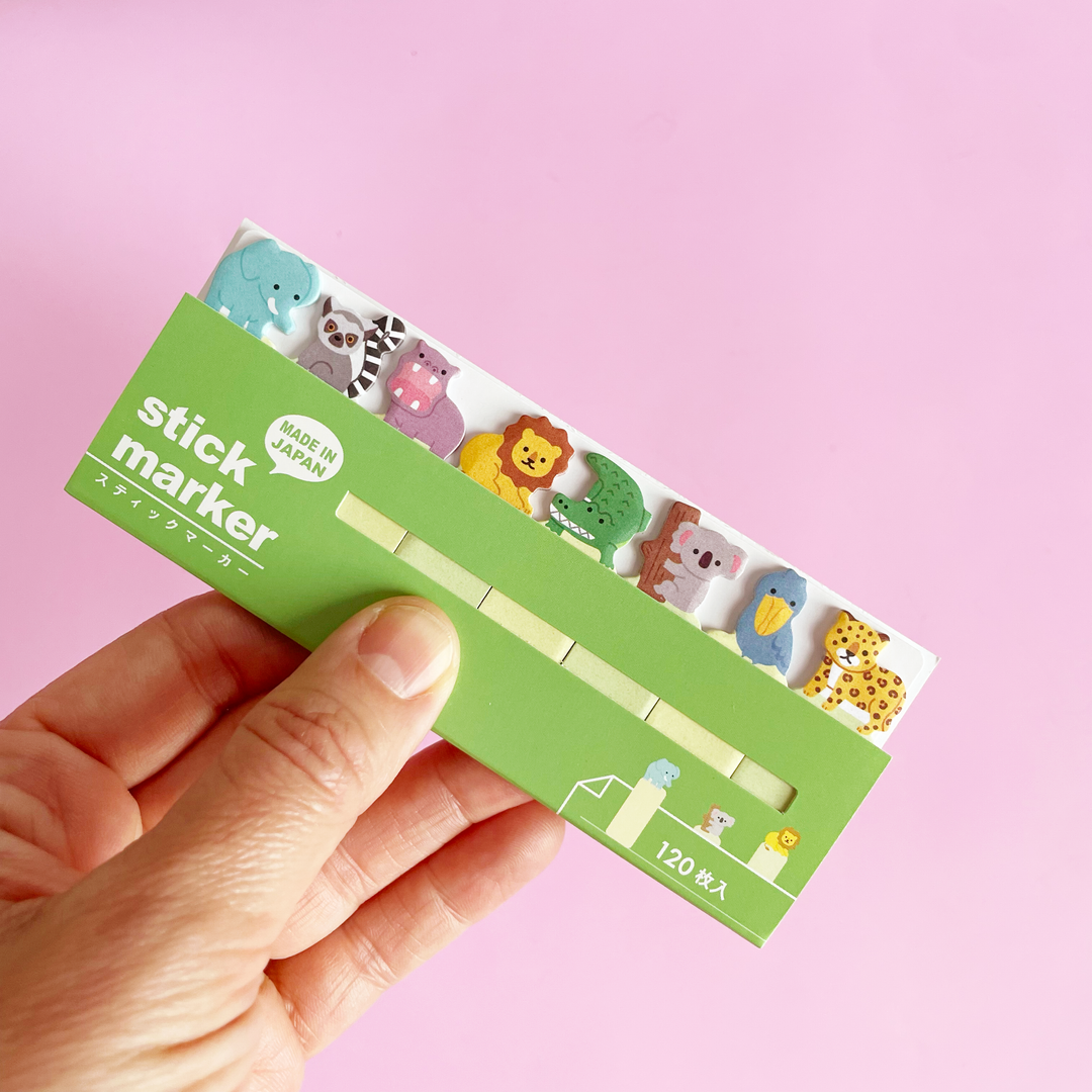 Set of Zoo Animal Sticky Tab Notes