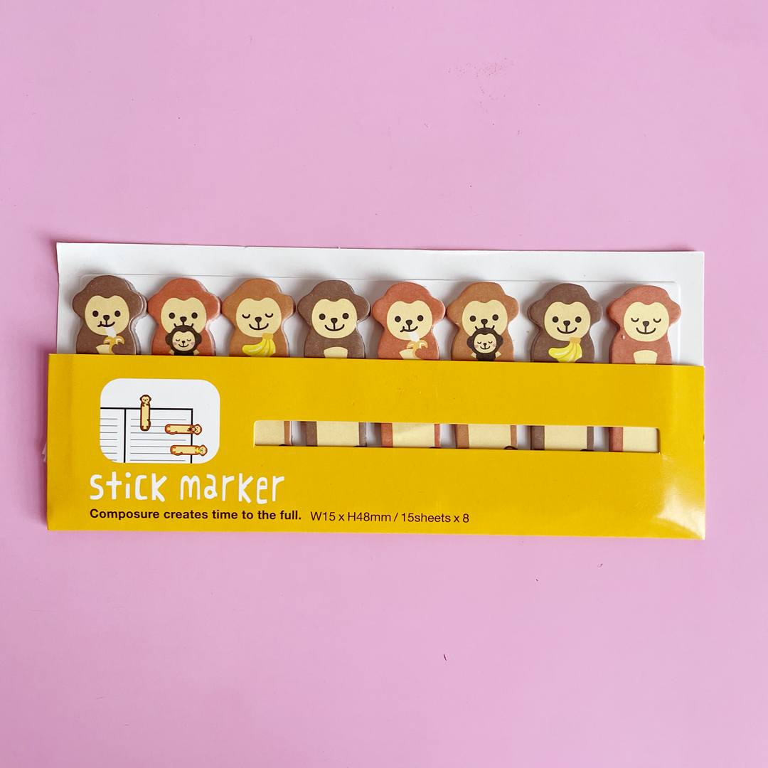 Set of Monkey Sticky Tab Notes