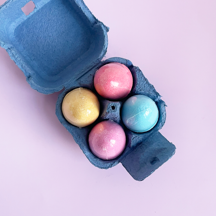 Egg Bath Bombs in a Carton