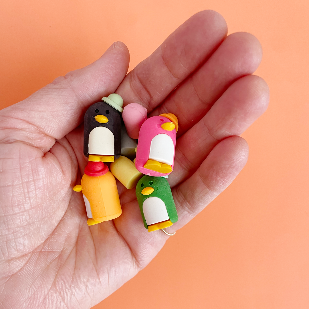 Colorful Penguins Puzzle Erasers