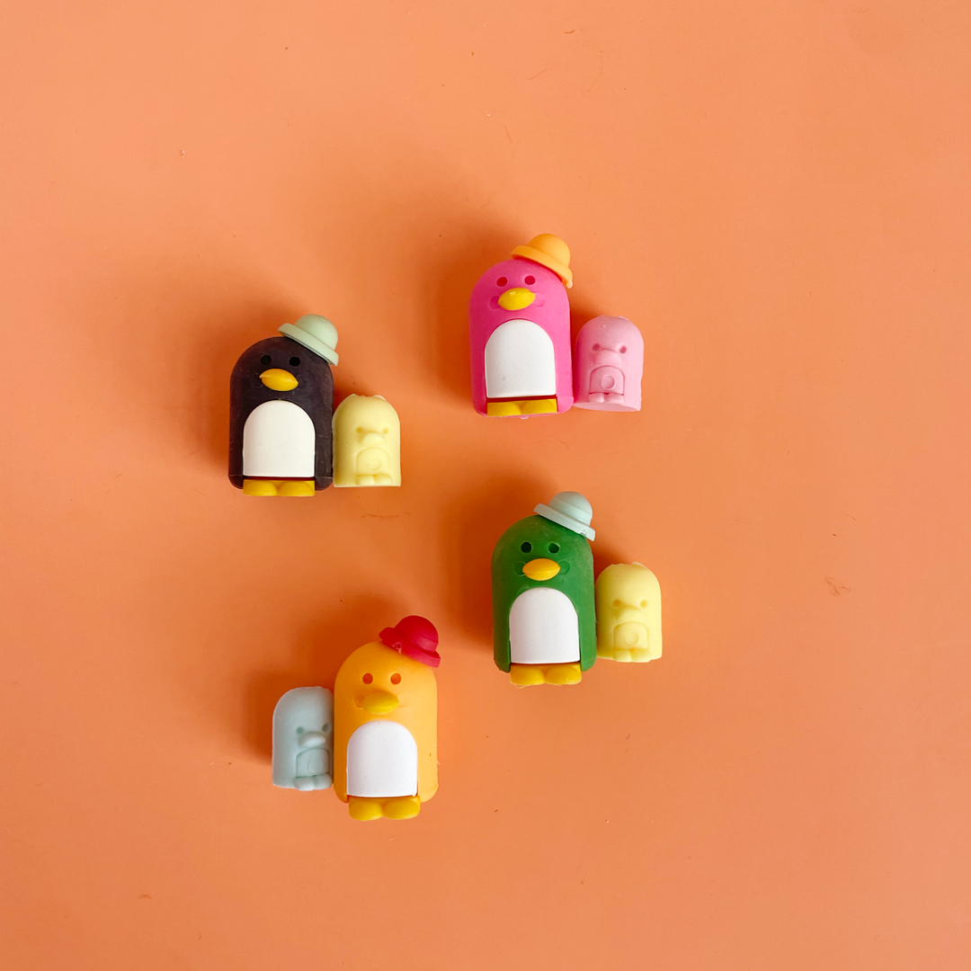 Colorful Penguins Puzzle Erasers
