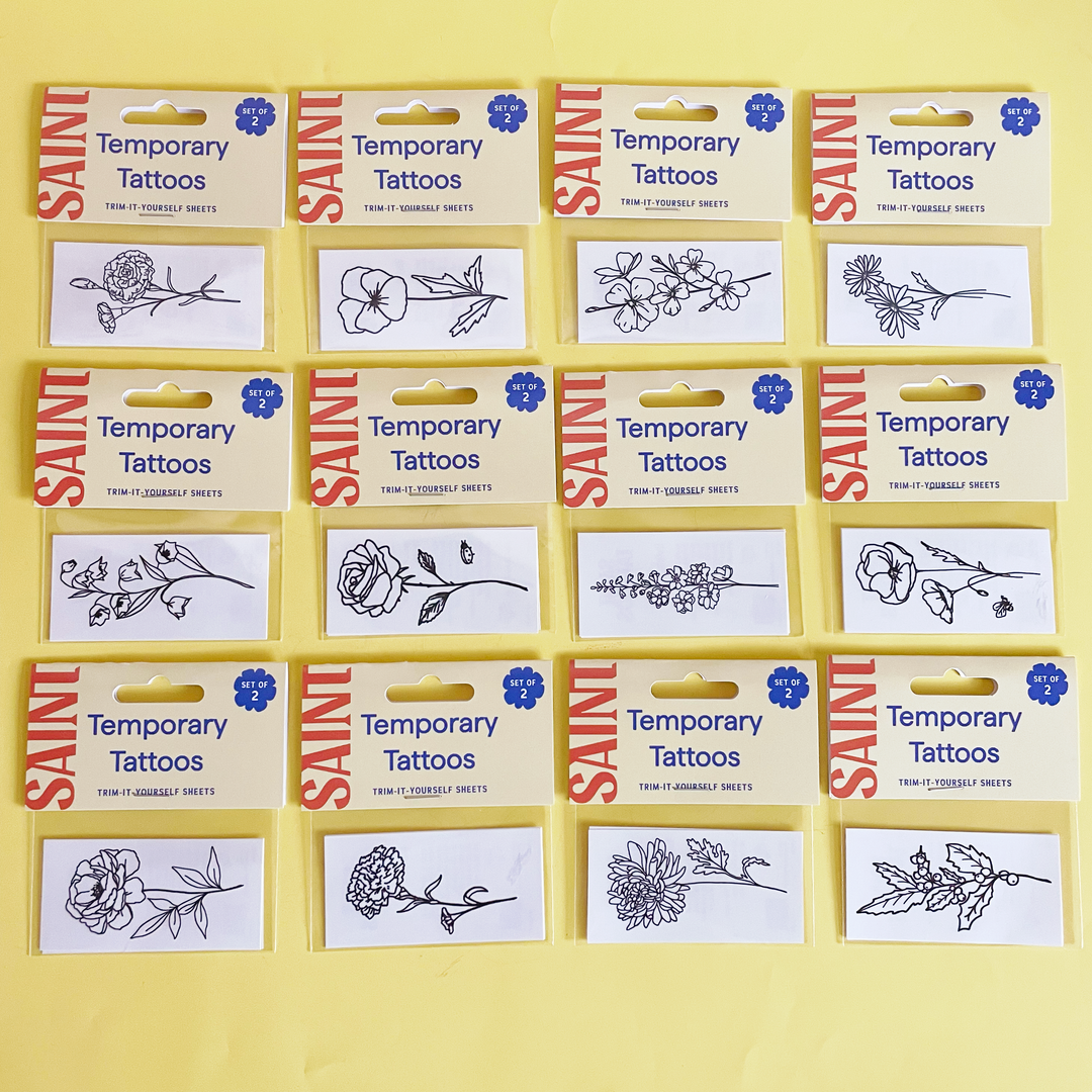 Birth Flower Temporary Tattoos