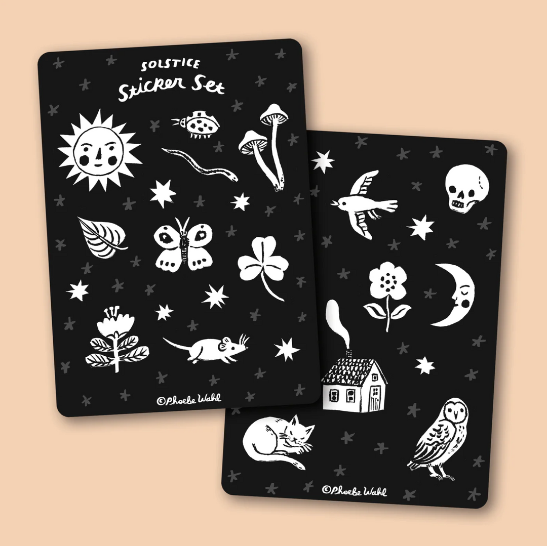 Black & White Solstice Stickers