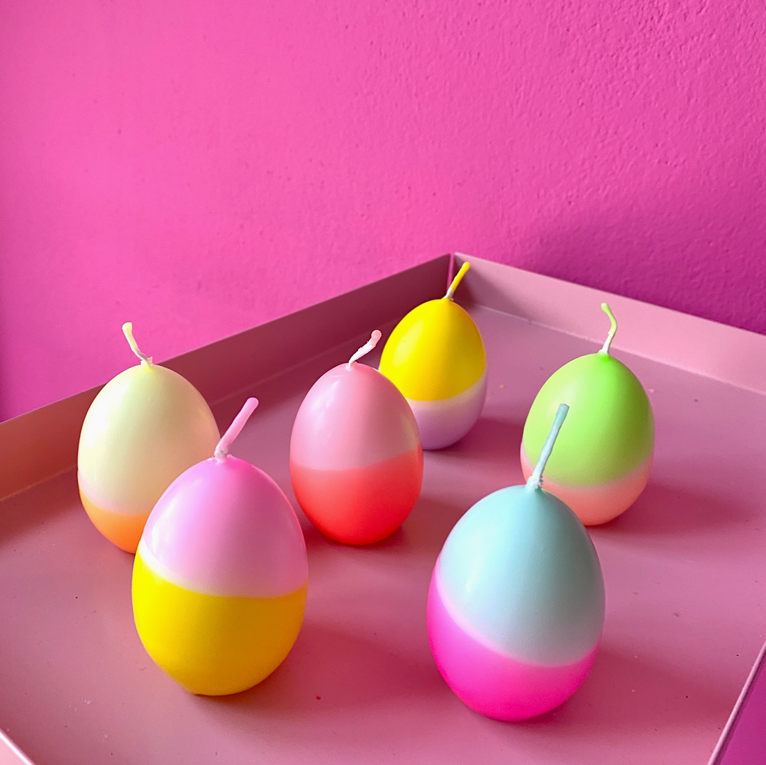 Neon Egg Candle Set