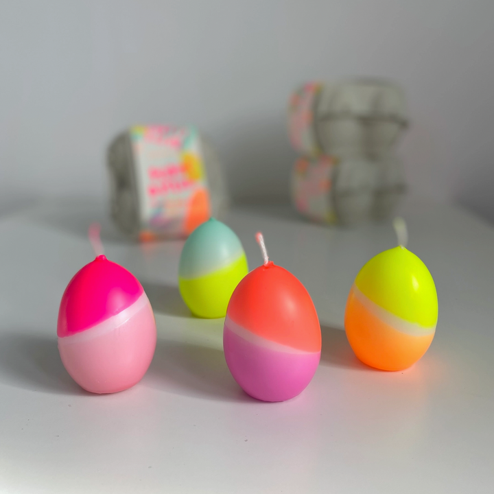 Neon Egg Candle Set