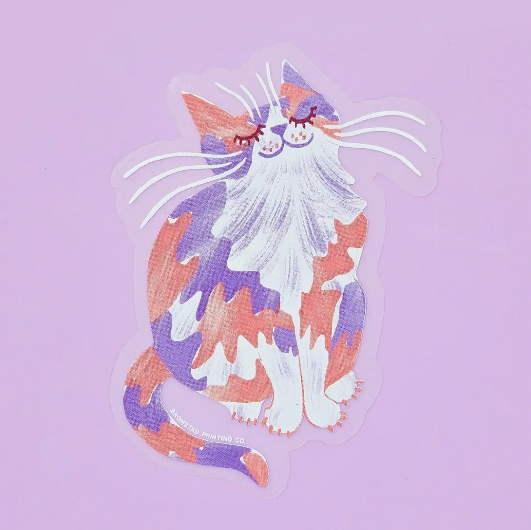 Clear Calico Cat Sticker