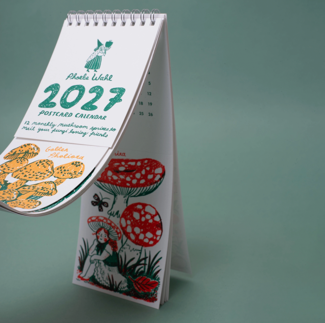 2027 Gnomes & Mushrooms Postcard Wall Calendar