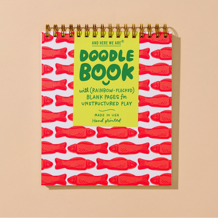 Red Gummy Fish Letterpress Doodle Book