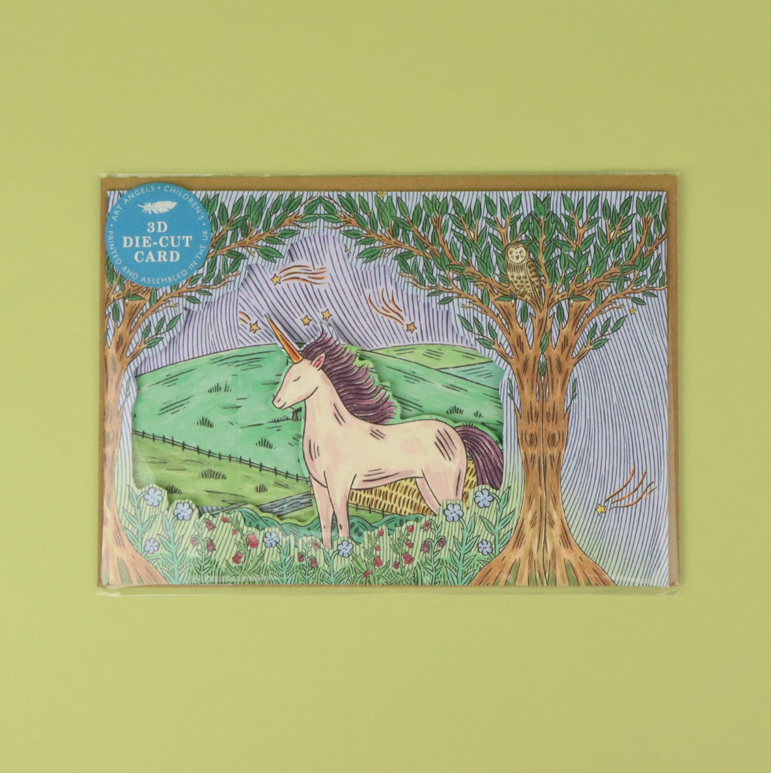 3D Twilight Unicorn Greeting Card