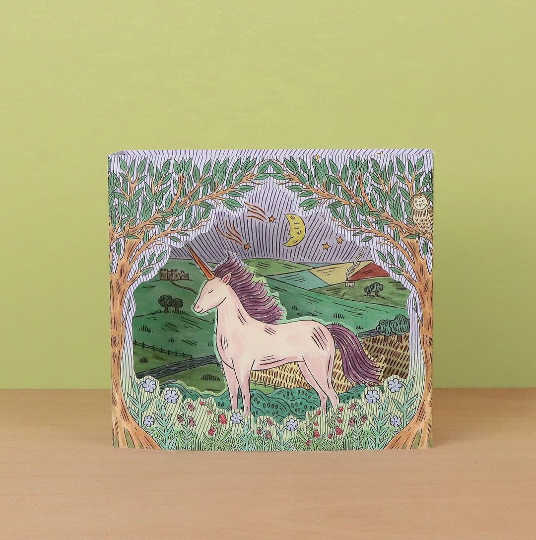 3D Twilight Unicorn Greeting Card