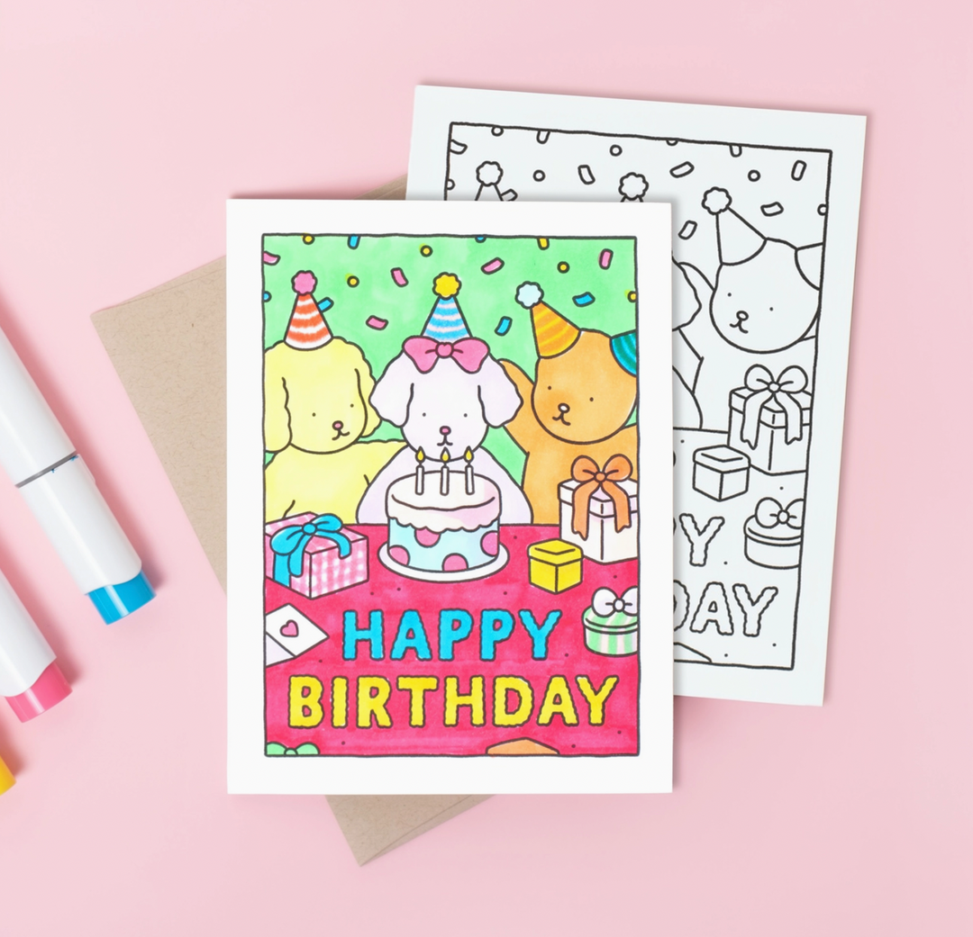 Color-in Happy Birthday Card