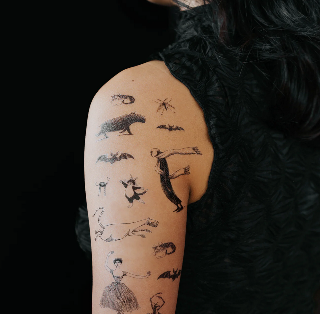 Edward Gorey Tattoo Sheet