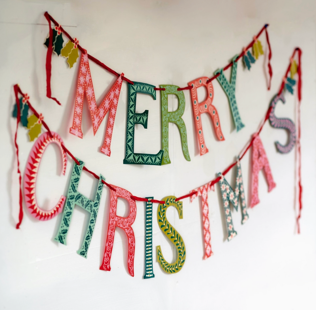 Merry Christmas Paper Garland Kit