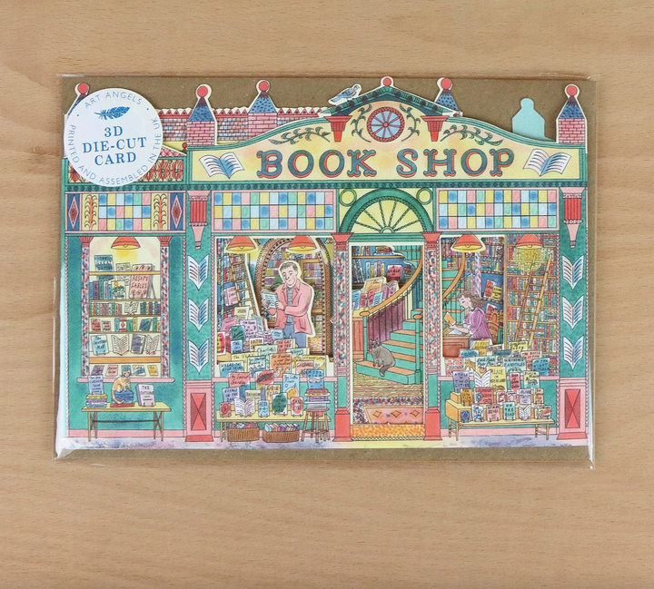 3D Book Shop Greeting Card