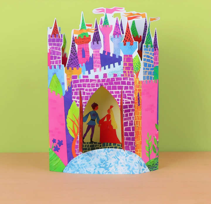 3D Fairy Tale Castle Greeting Card