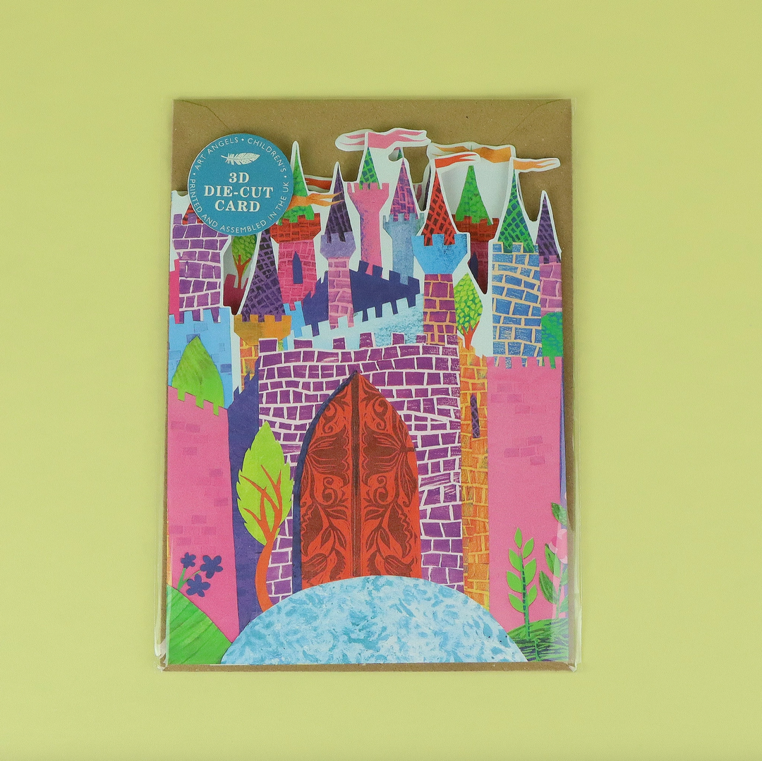 3D Fairy Tale Castle Greeting Card