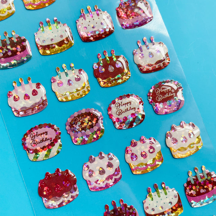 Birthday Cake Gem Stickers