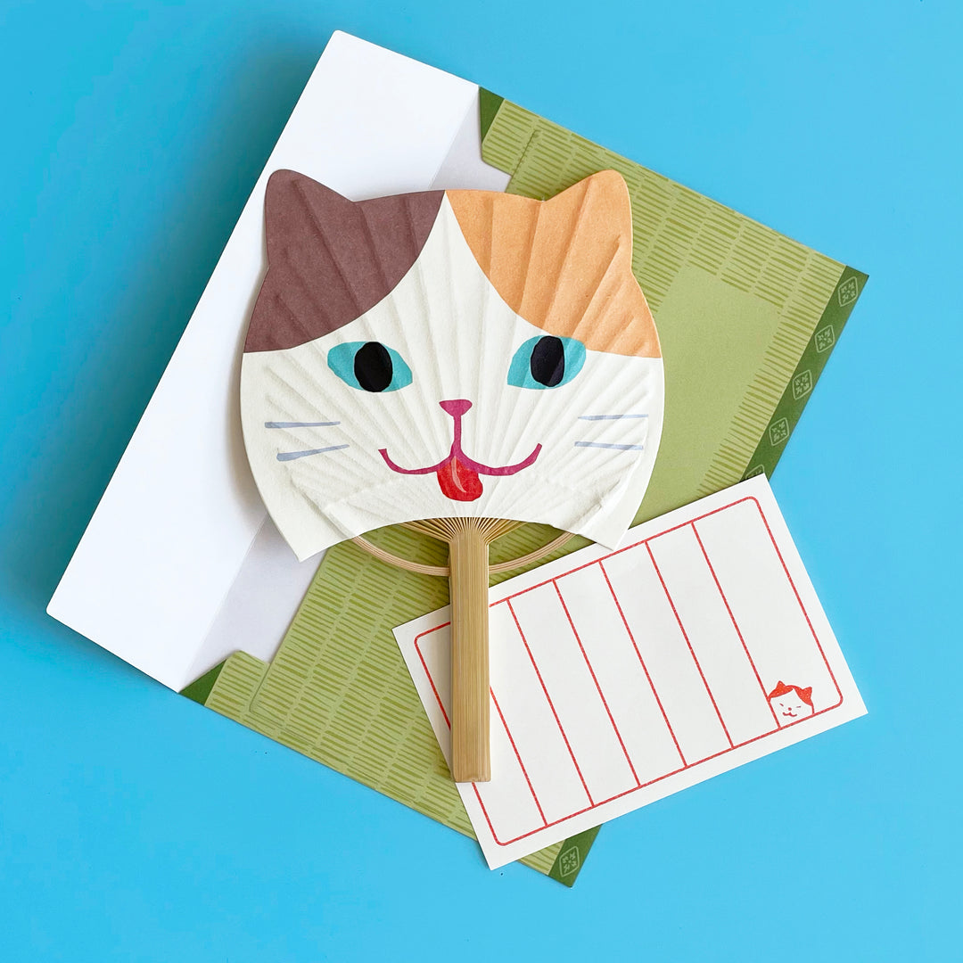 Cat Fan Greeting Card