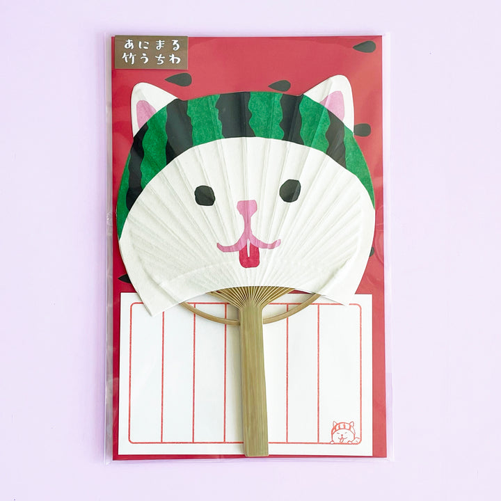 Cat Fan Greeting Card