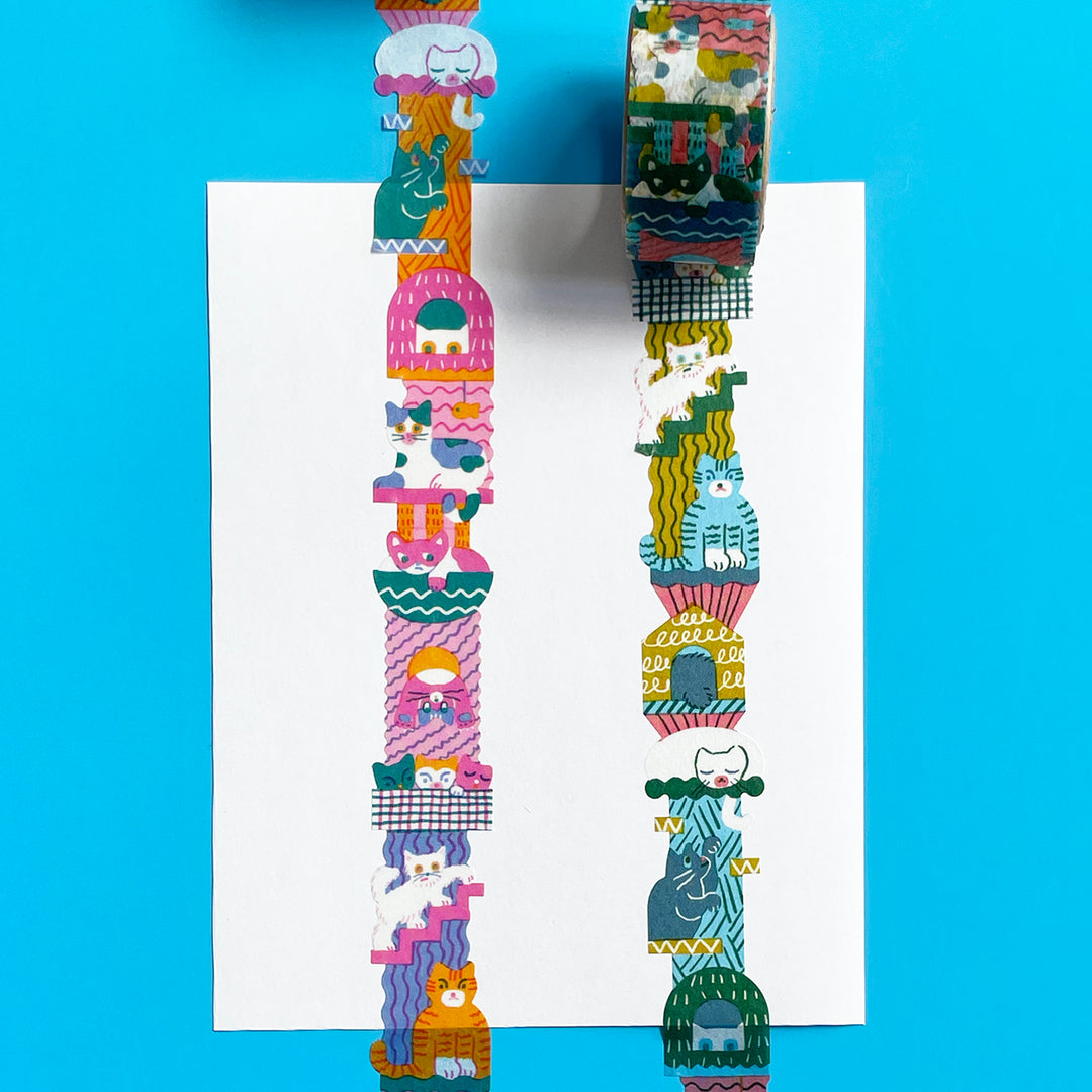 Playful Cat Die-Cut Washi Tape