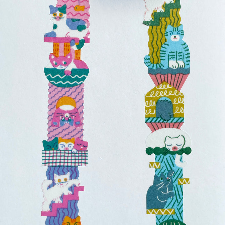 Playful Cat Die-Cut Washi Tape