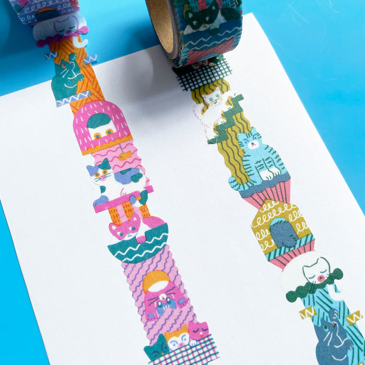 Playful Cat Die-Cut Washi Tape