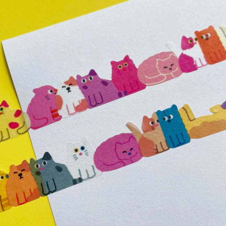 Playful Cat Die-Cut Washi Tape