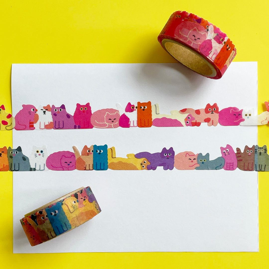 Playful Cat Die-Cut Washi Tape