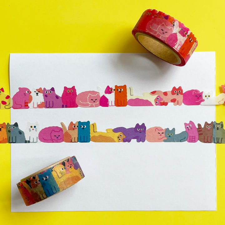 Playful Cat Die-Cut Washi Tape