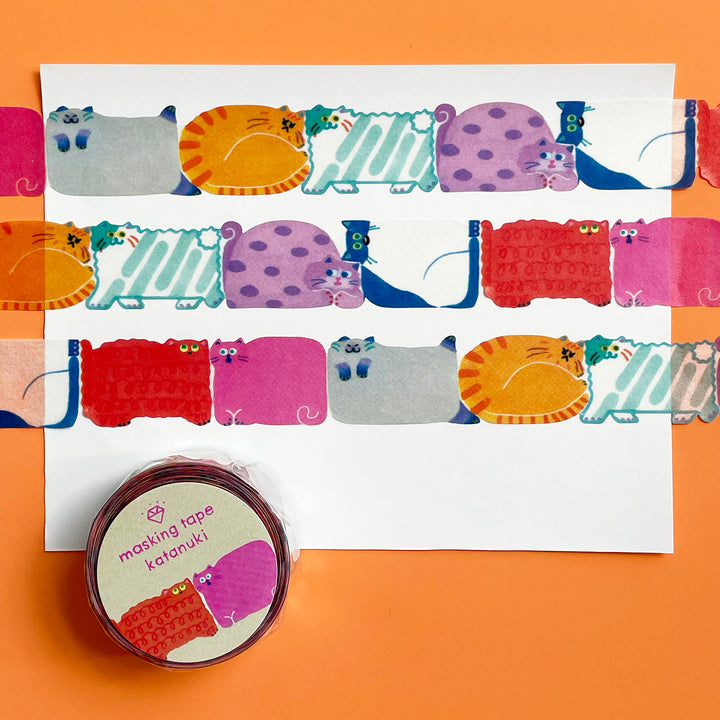 Playful Cat Die-Cut Washi Tape