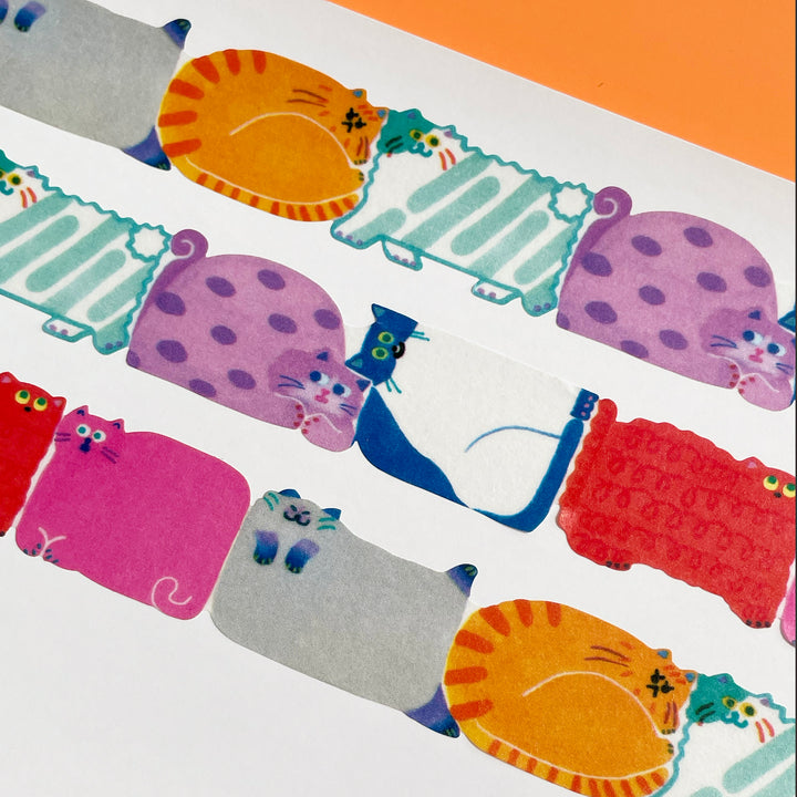 Playful Cat Die-Cut Washi Tape