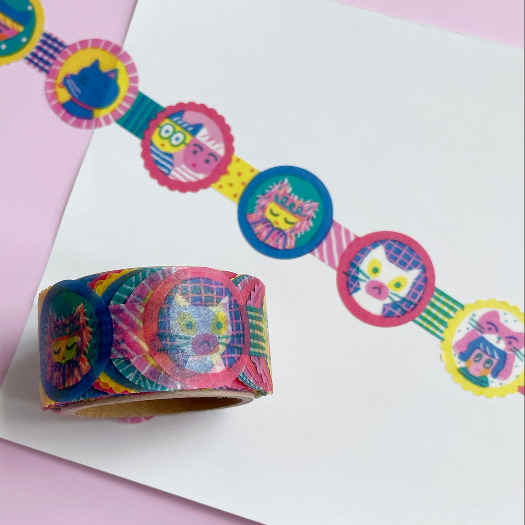 Playful Cat Die-Cut Washi Tape
