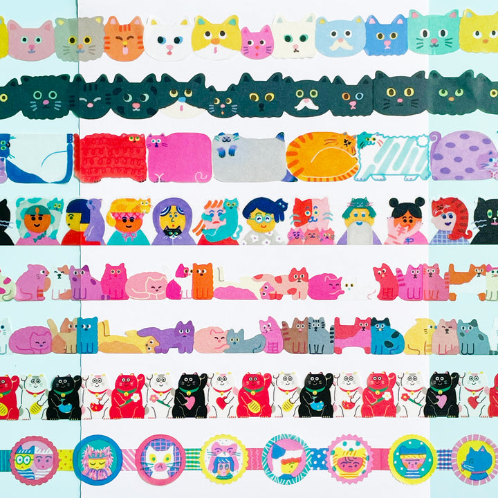Playful Cat Die-Cut Washi Tape