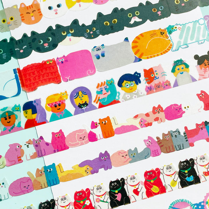 Playful Cat Die-Cut Washi Tape