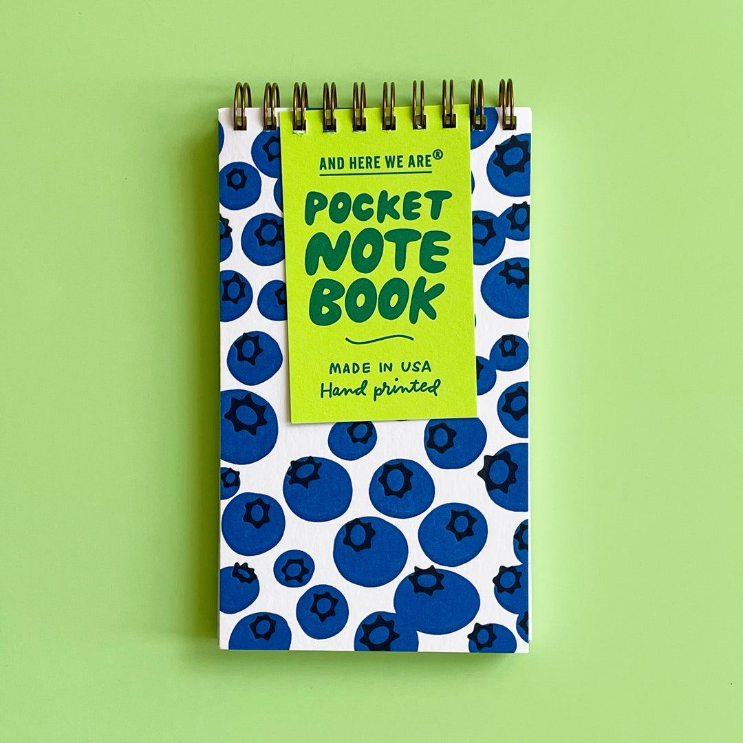 Blueberries Letterpress Spiral Notebook