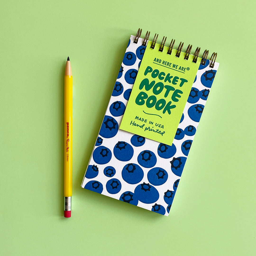 Blueberries Letterpress Spiral Notebook