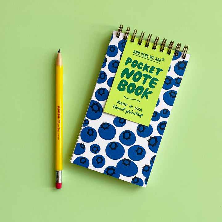 Blueberries Letterpress Spiral Notebook