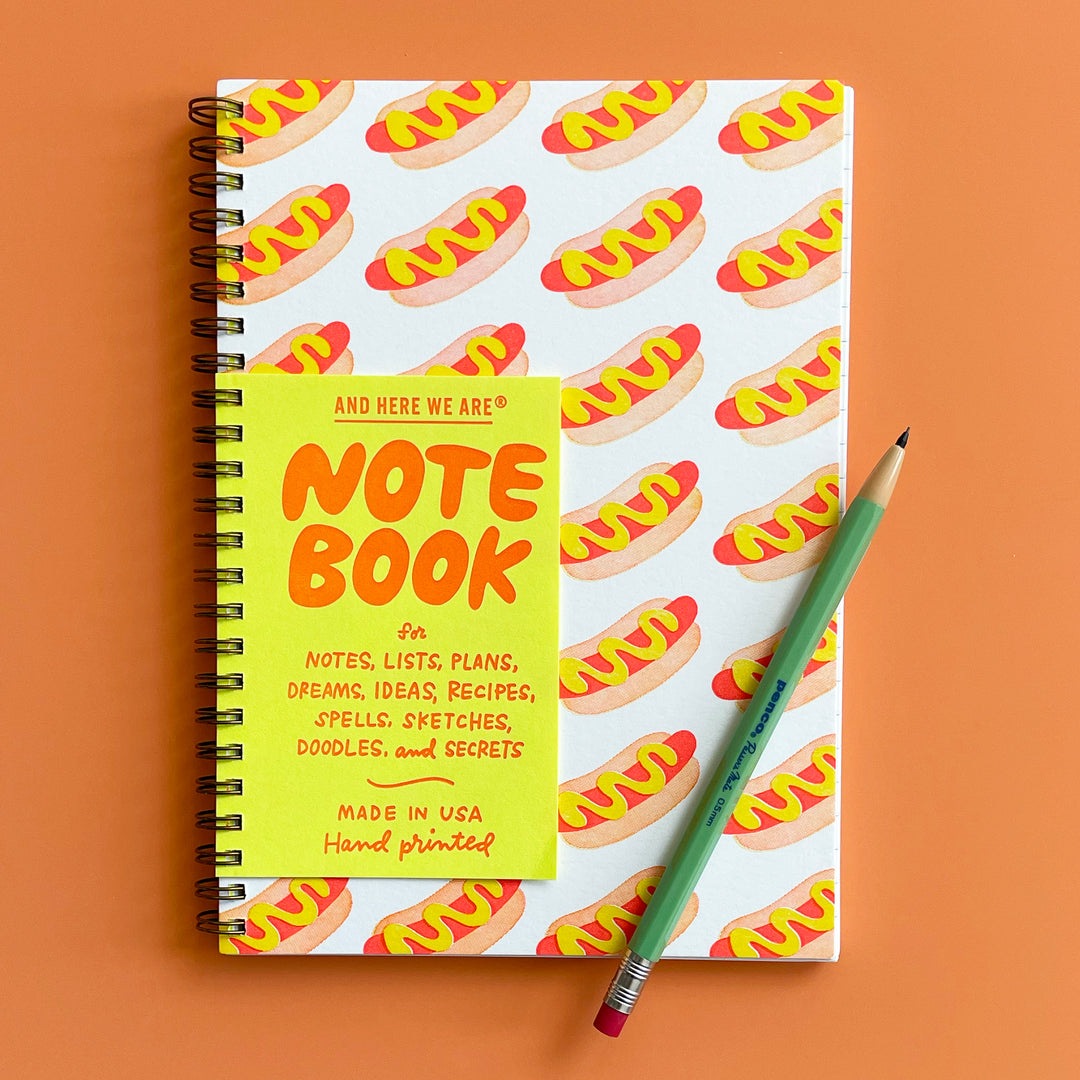 Hot Dogs Letterpress Spiral Notebook