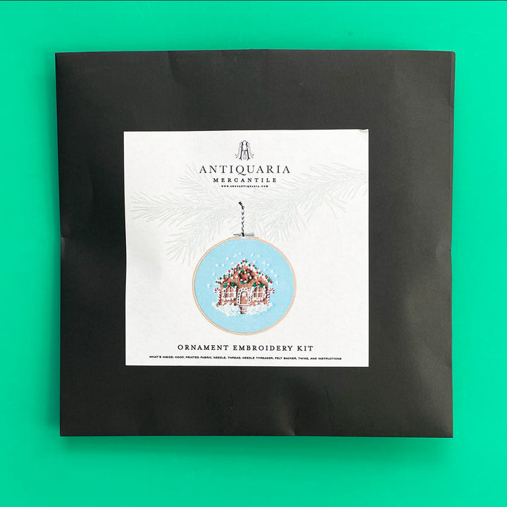 DIY Holiday House Ornament Embroidery Kit